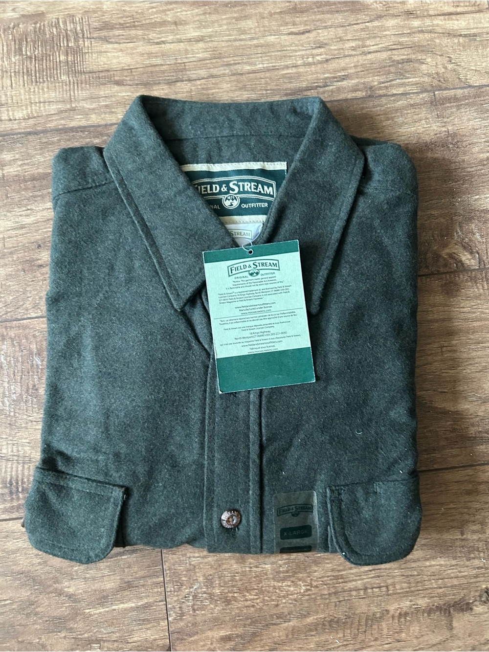 Field & Stream Olive Green Wool-Blend Shirt Jacket